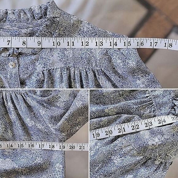 Vtg 60s blue & pale grey floral print dress & blazer co ord set - Picture 14 of 15